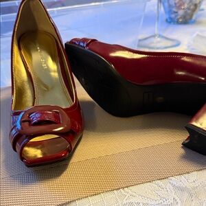 Etienne Aigner Red Patent Leather Heels